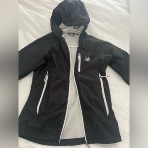 New Balance Black and White Hooded Windbreaker Jacket
